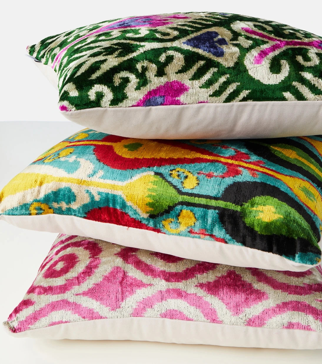 Les-Ottomans - Printed silk and cotton velvet cushion