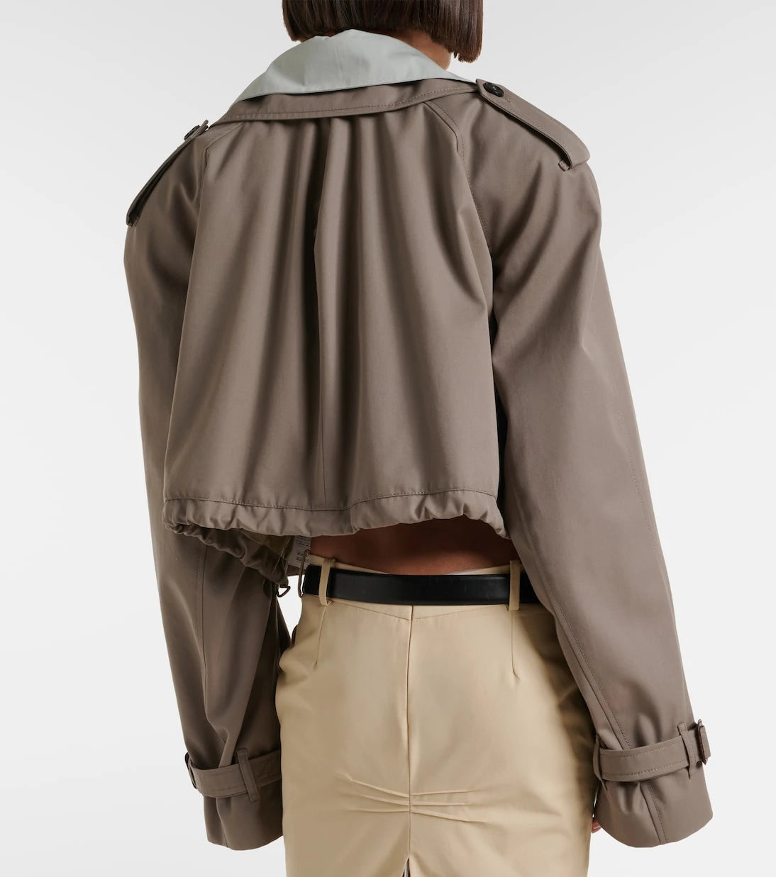 The Attico - Cropped gabardine trench coat