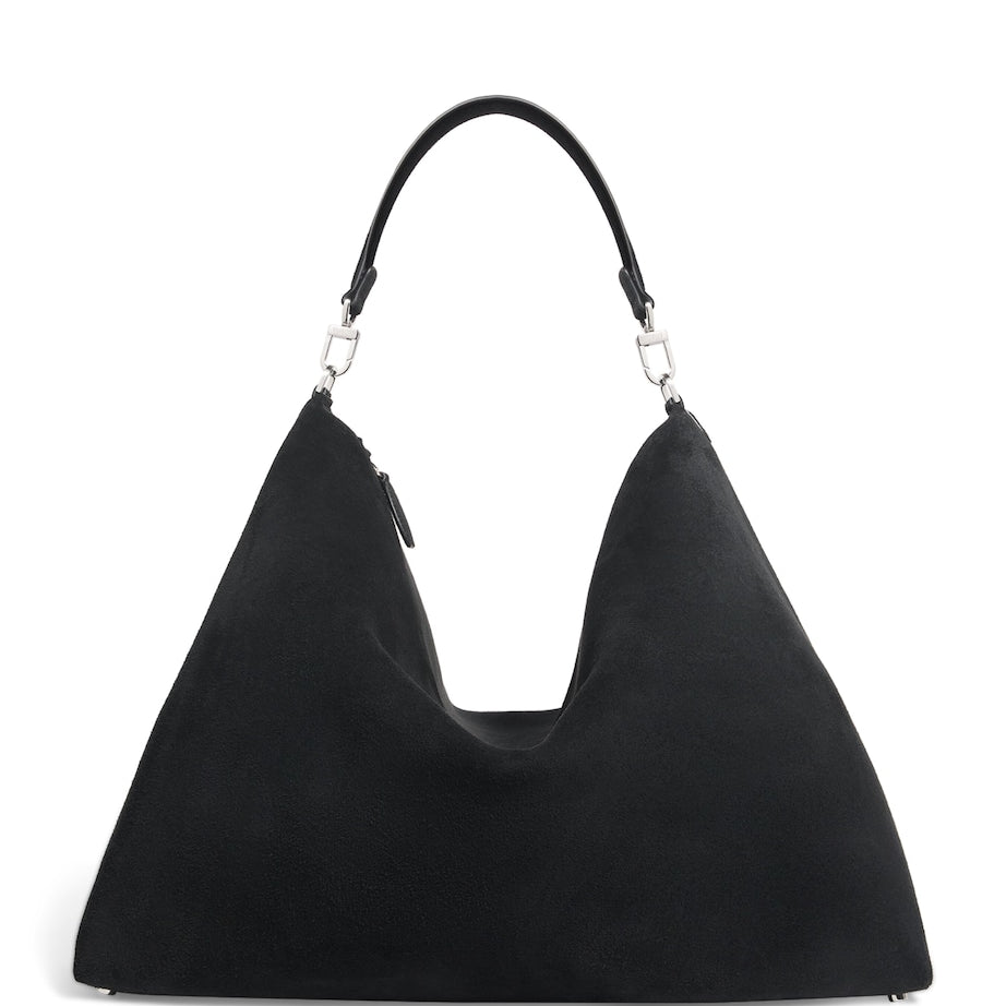 Toteme Black Suede Bevel Shoulder Bag