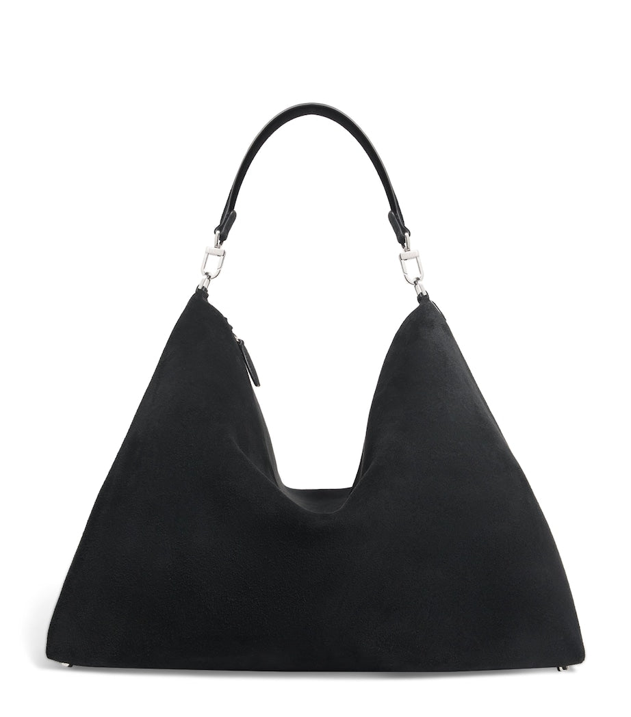 Toteme Black Suede Bevel Shoulder Bag