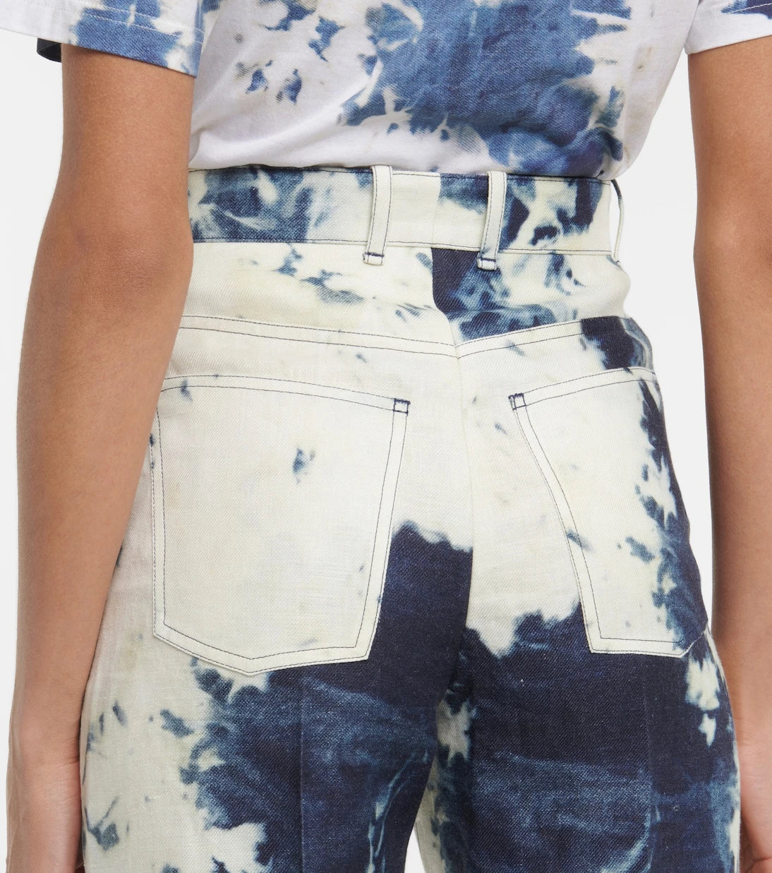 Chloé - Tie-dye linen flared pants