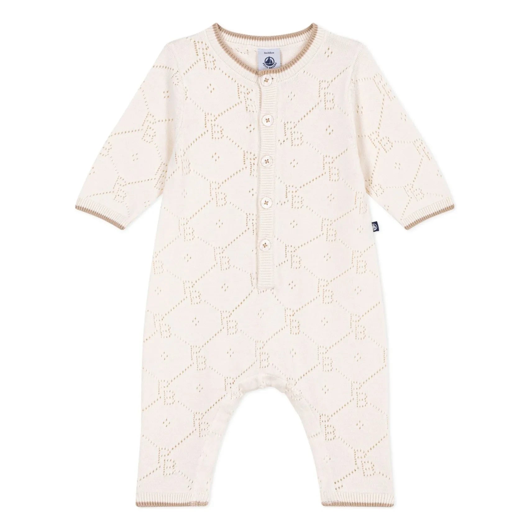 Petit Bateau - Organic Cotton PB Openwork Jumpsuit | Ecru