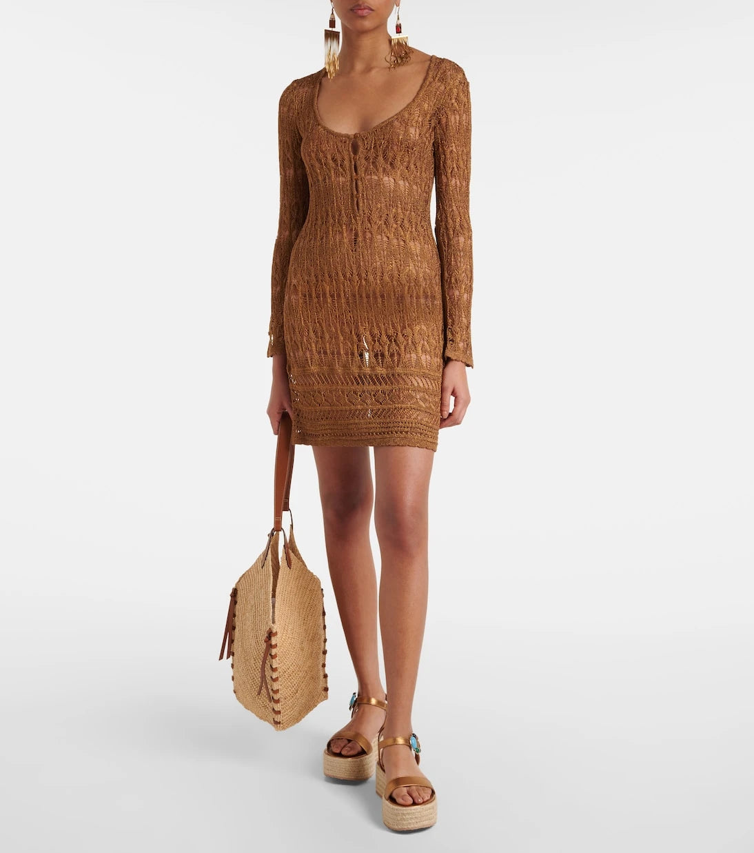 Gianvito Rossi - Metallic leather platform espadrilles