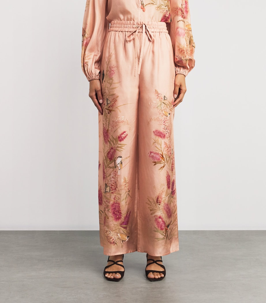 Zimmermann Pink Silk Cascadian Trousers