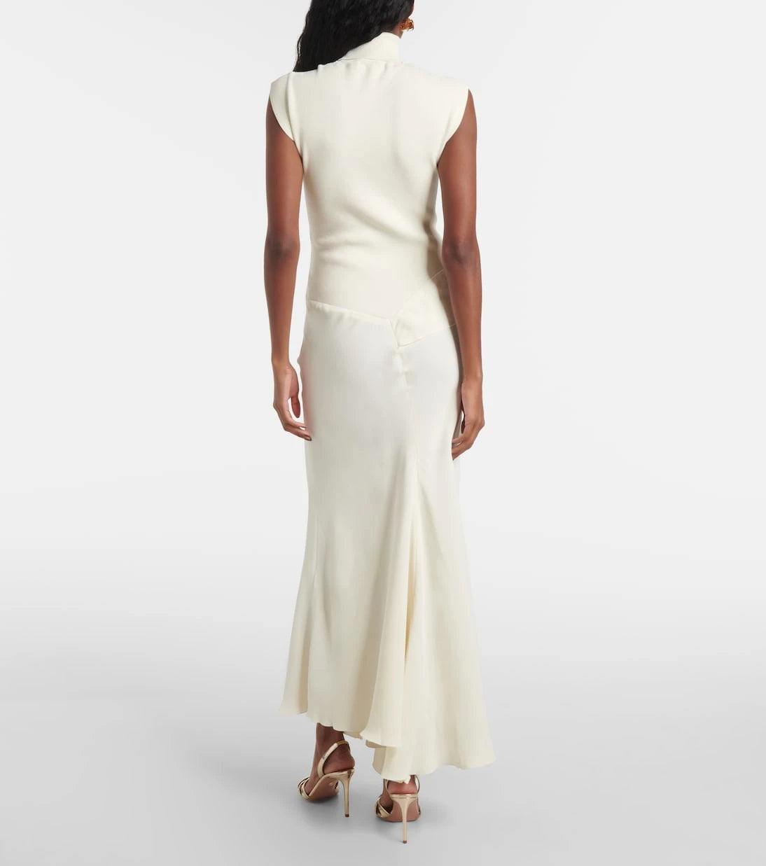 Victoria Beckham - Draped turtleneck jersey maxi dress