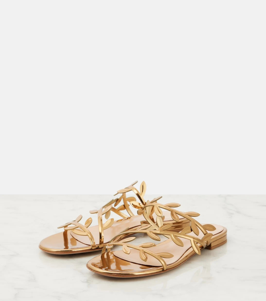Gianvito Rossi - Flavia metallic leather slides