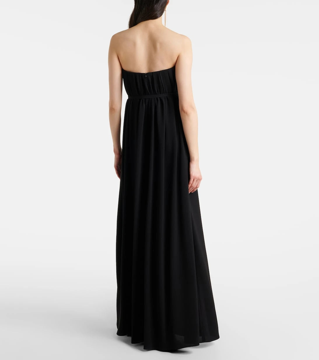 Max Mara - Elegante Sax crêpe strapless gown