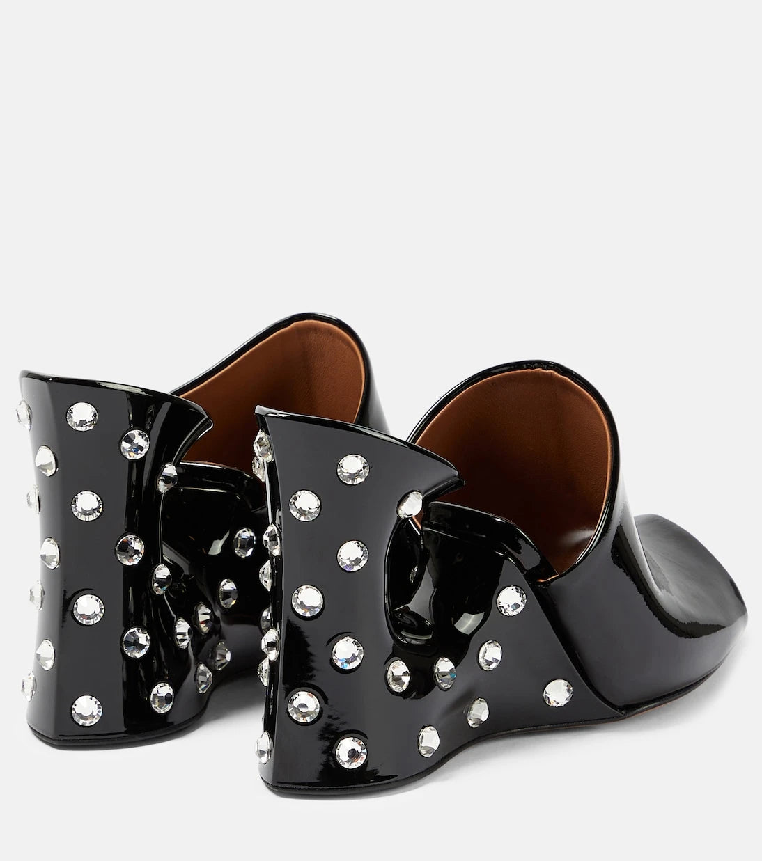 Alaïa - La Sculpture embellished patent leather mules