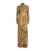 Gold Lamé Iride Print Maxi Dress