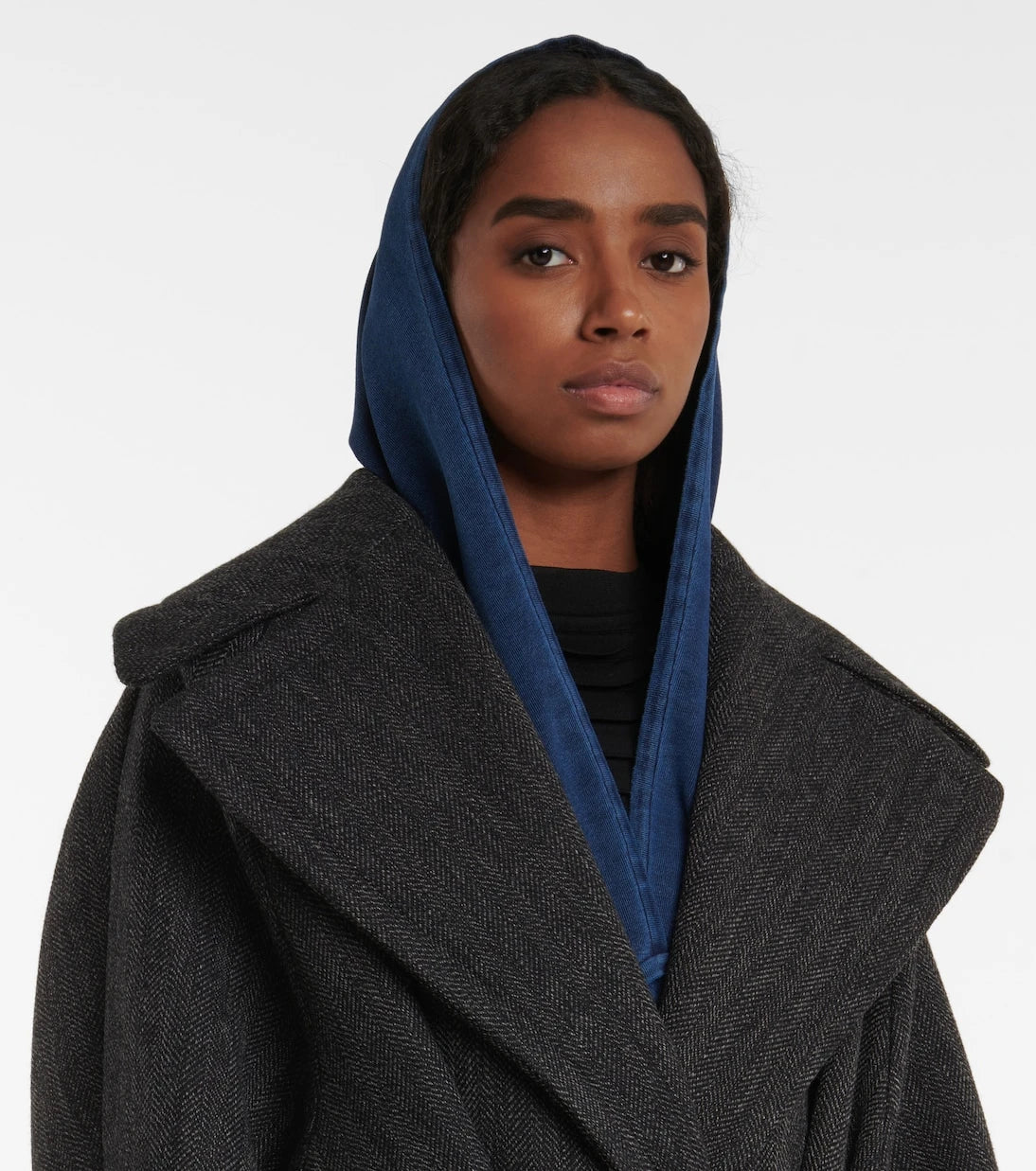 Alaïa - Denim knit hood
