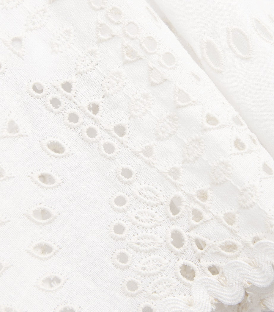 Charo Ruiz Ibiza Ivory Broderie Anglaise Marli Mini Skirt