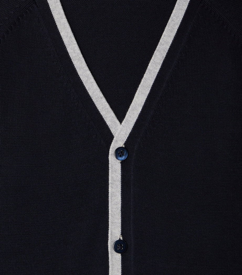 Bonpoint Cotton Contrast-Trim Cardigan (10-12 Years)