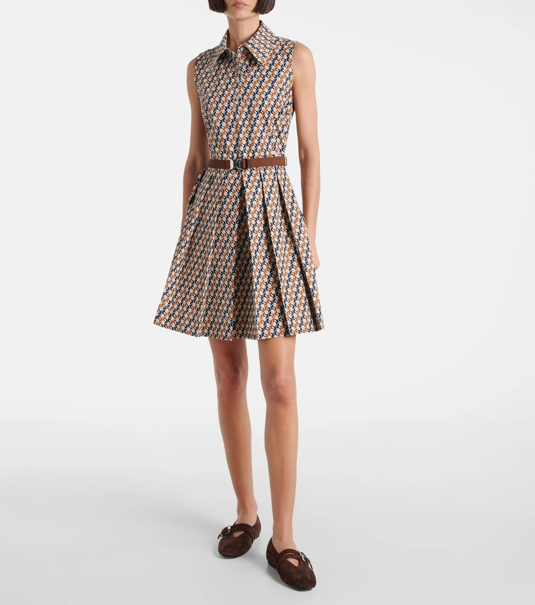 Tory Burch - Pleated printed tennis dress