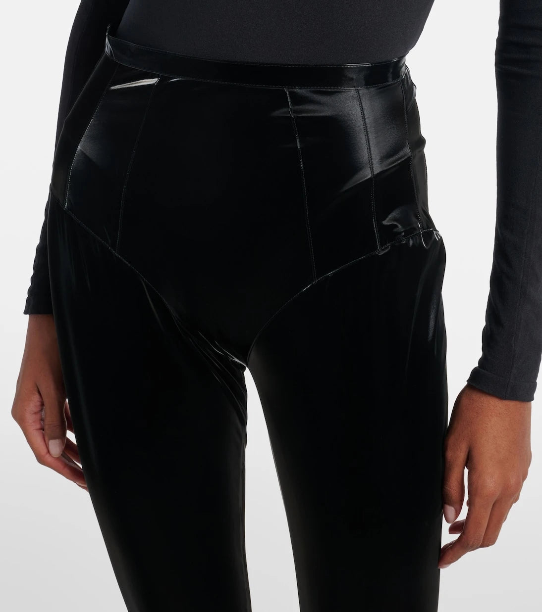 Mugler - re/edit high-rise stirrup leggings