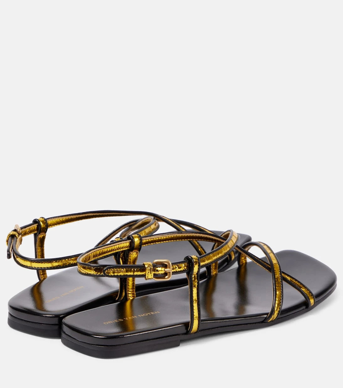 Dries Van Noten - Metallic leather sandals