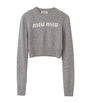 Grey Cashmere Logo Sweater