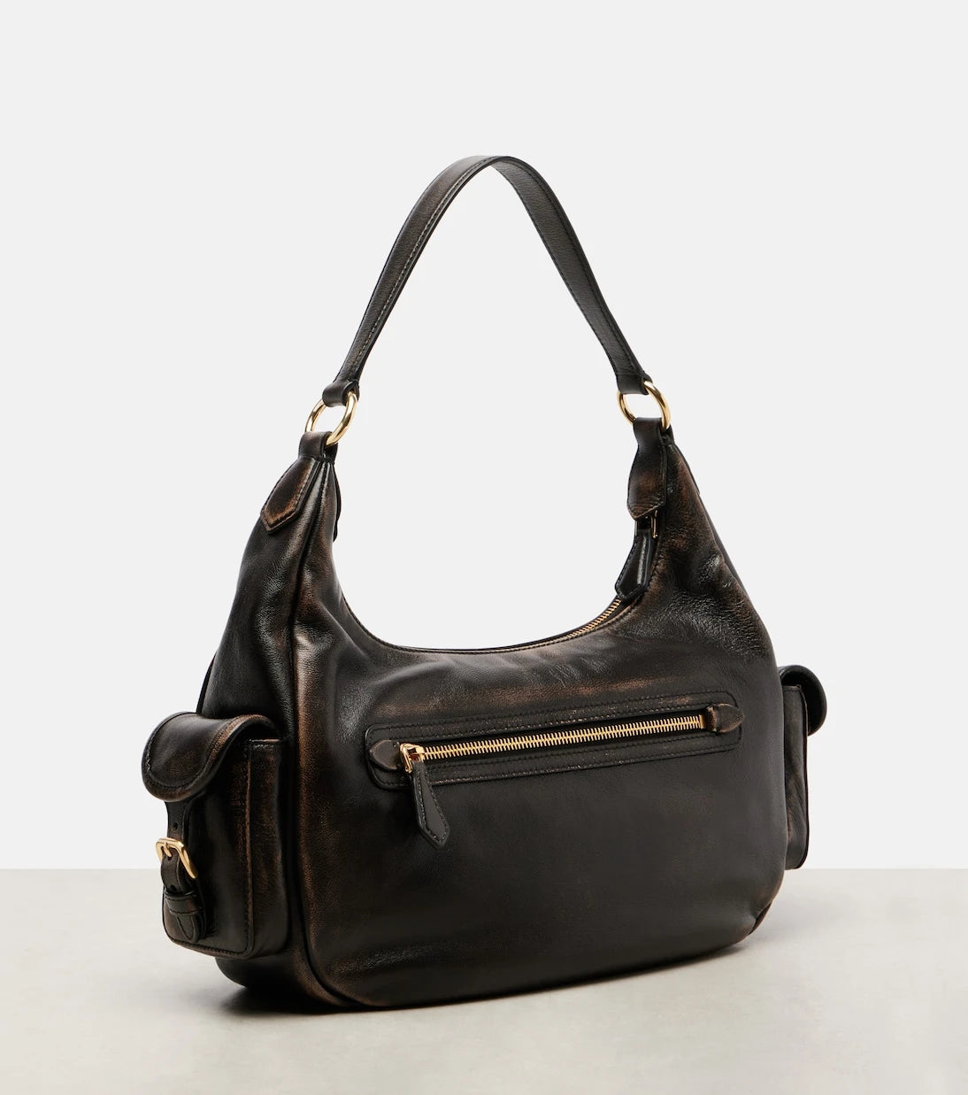 Miu Miu - Distressed leather shoulder bag
