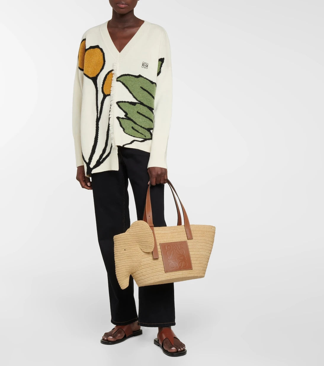 Loewe - حقيبة يد توت فيل باسكت من الرافيا