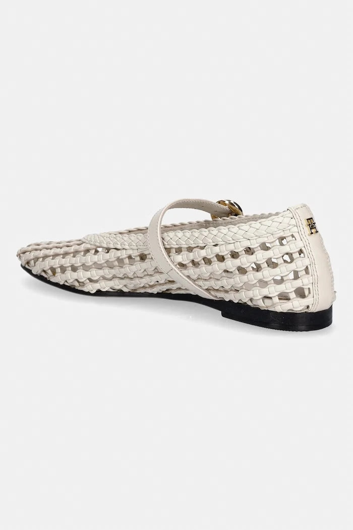 Tommy Hilfiger WOVEN LEATHER MIX BALLERINA balerink