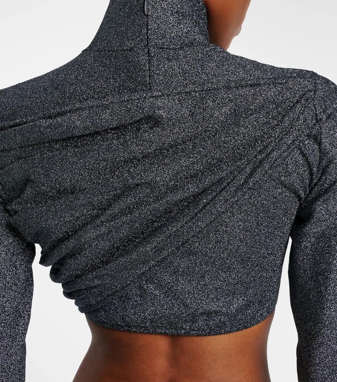 Gucci - Gathered lamé crop top
