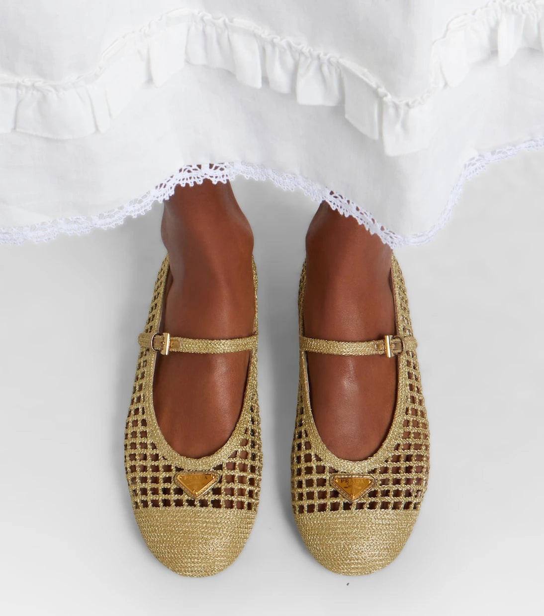 Prada - Crochet Mary Jane flats