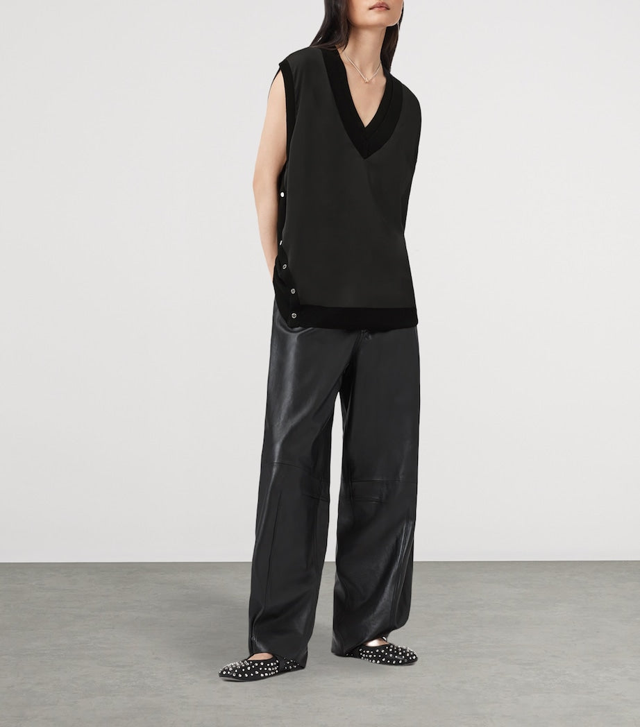 Jersey Studded Bern Tank Top BLACK