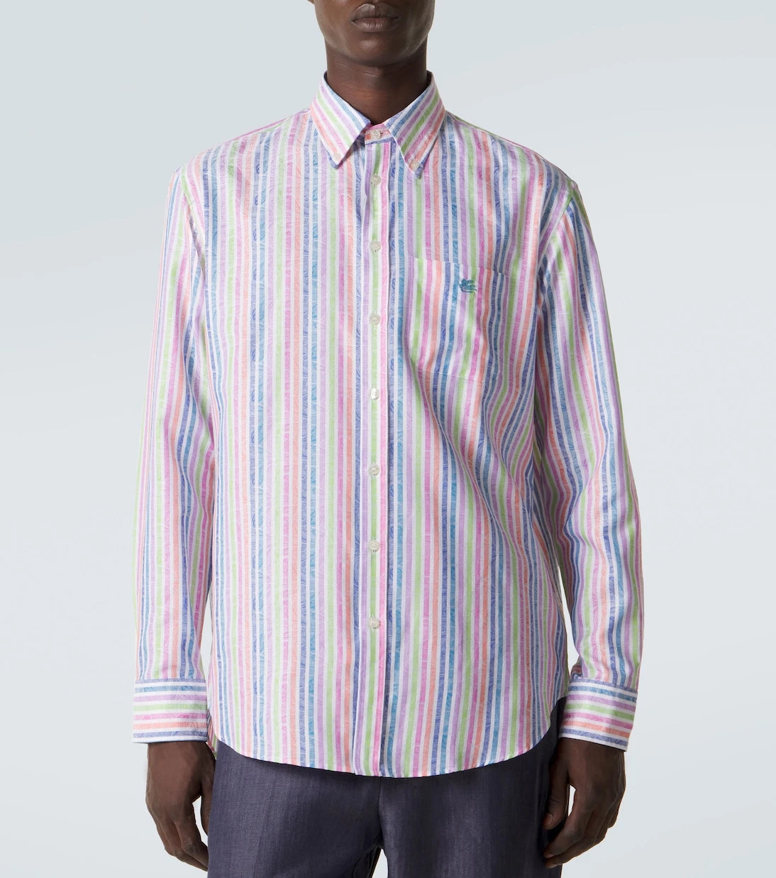 Etro - قميص قطني مخطط