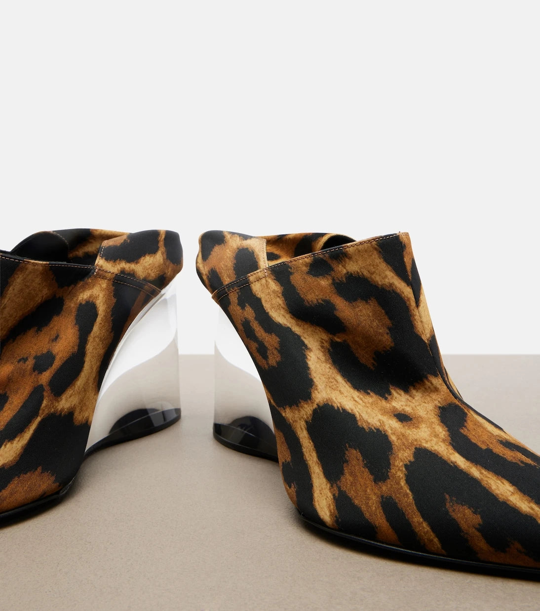 Alaïa - Invisible animal-print twill wedge mules