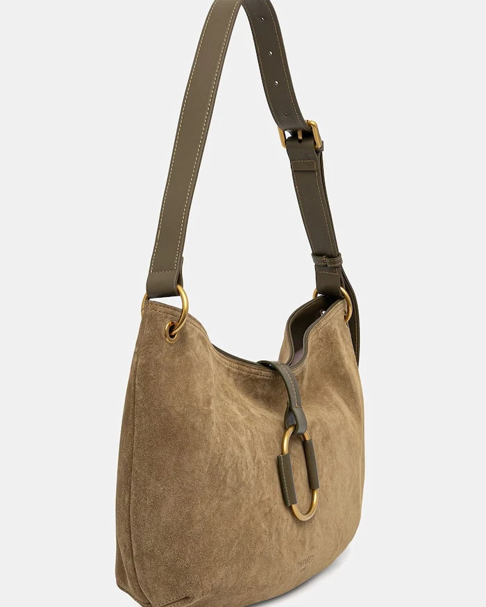 Twinset süet kadın hobo çanta