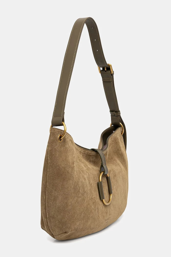 Twinset süet kadın hobo çanta