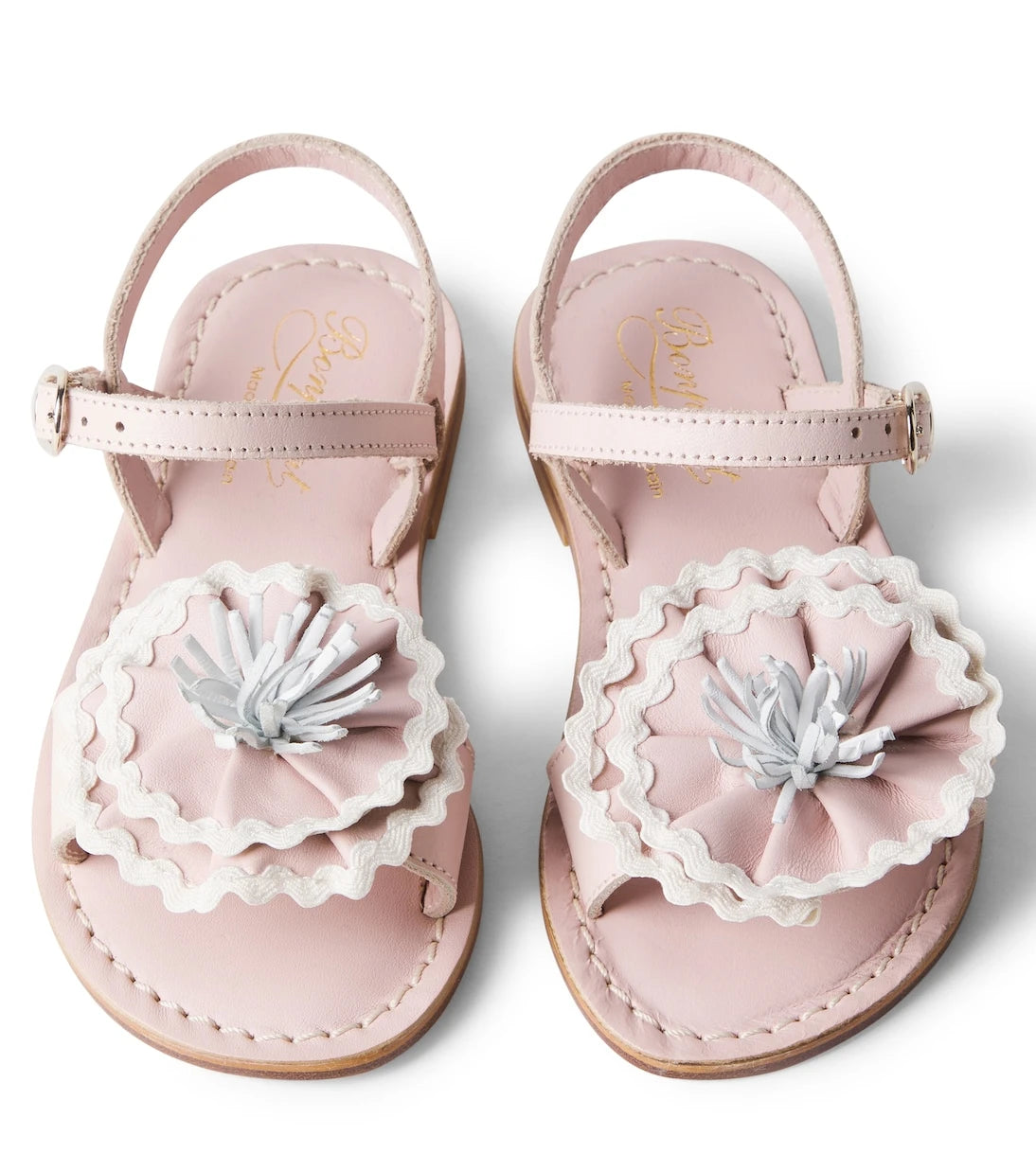 Bonpoint - Lola floral-appliqué leather sandals