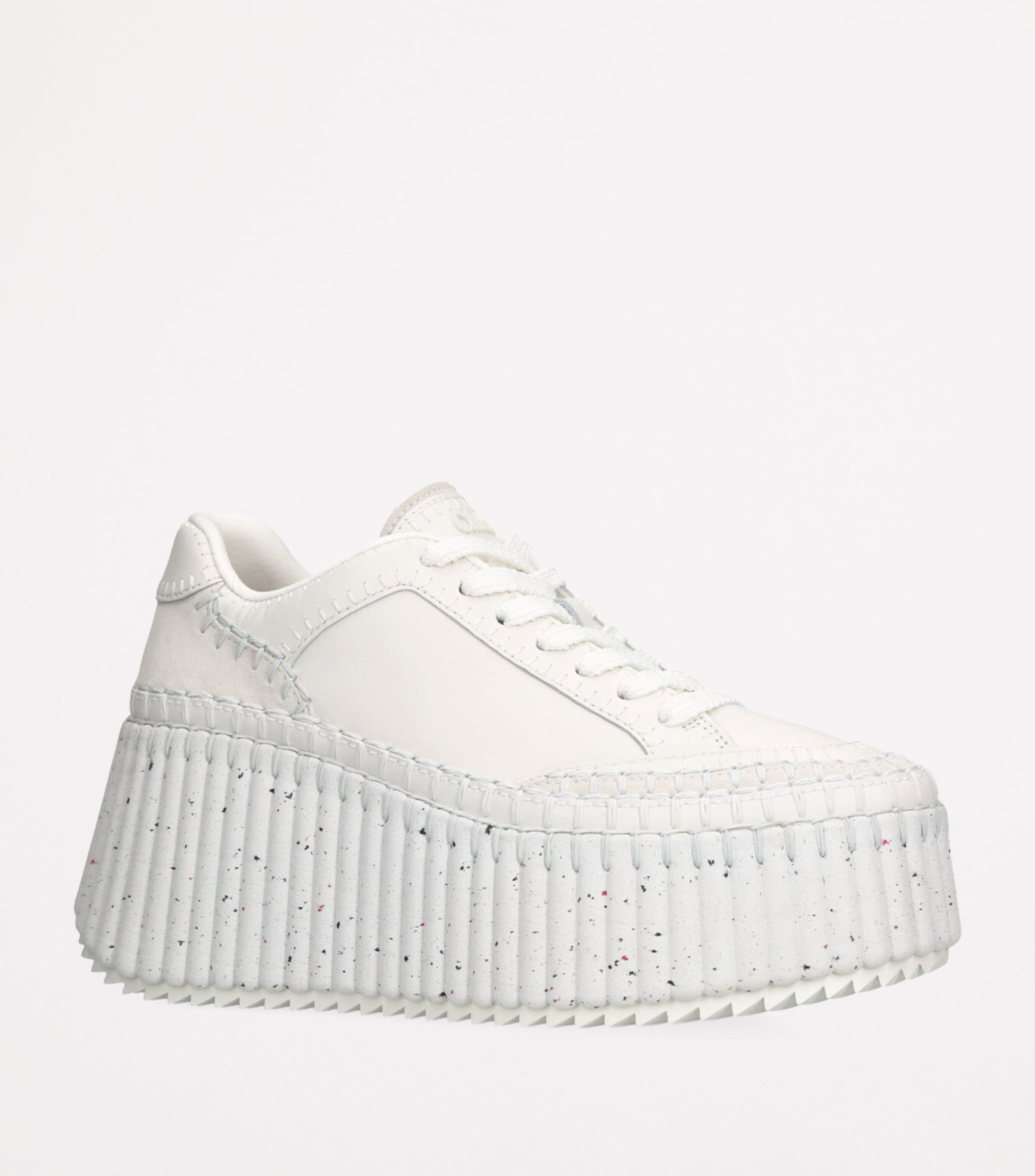 Leather Nama Runner Platform Sneakers WHITE