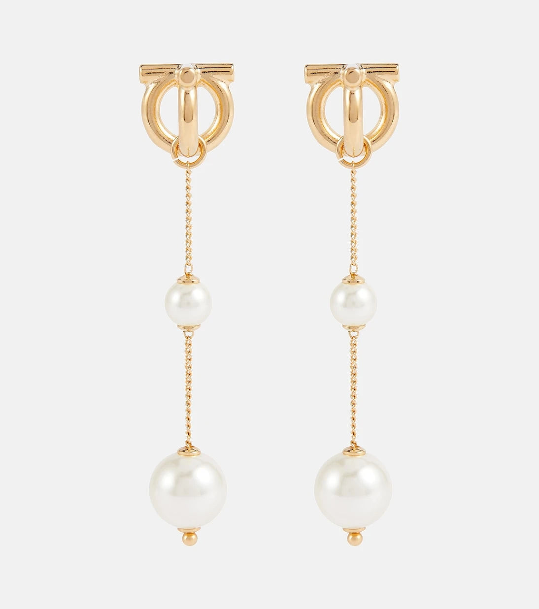Ferragamo - Gancini faux pearl drop earrings