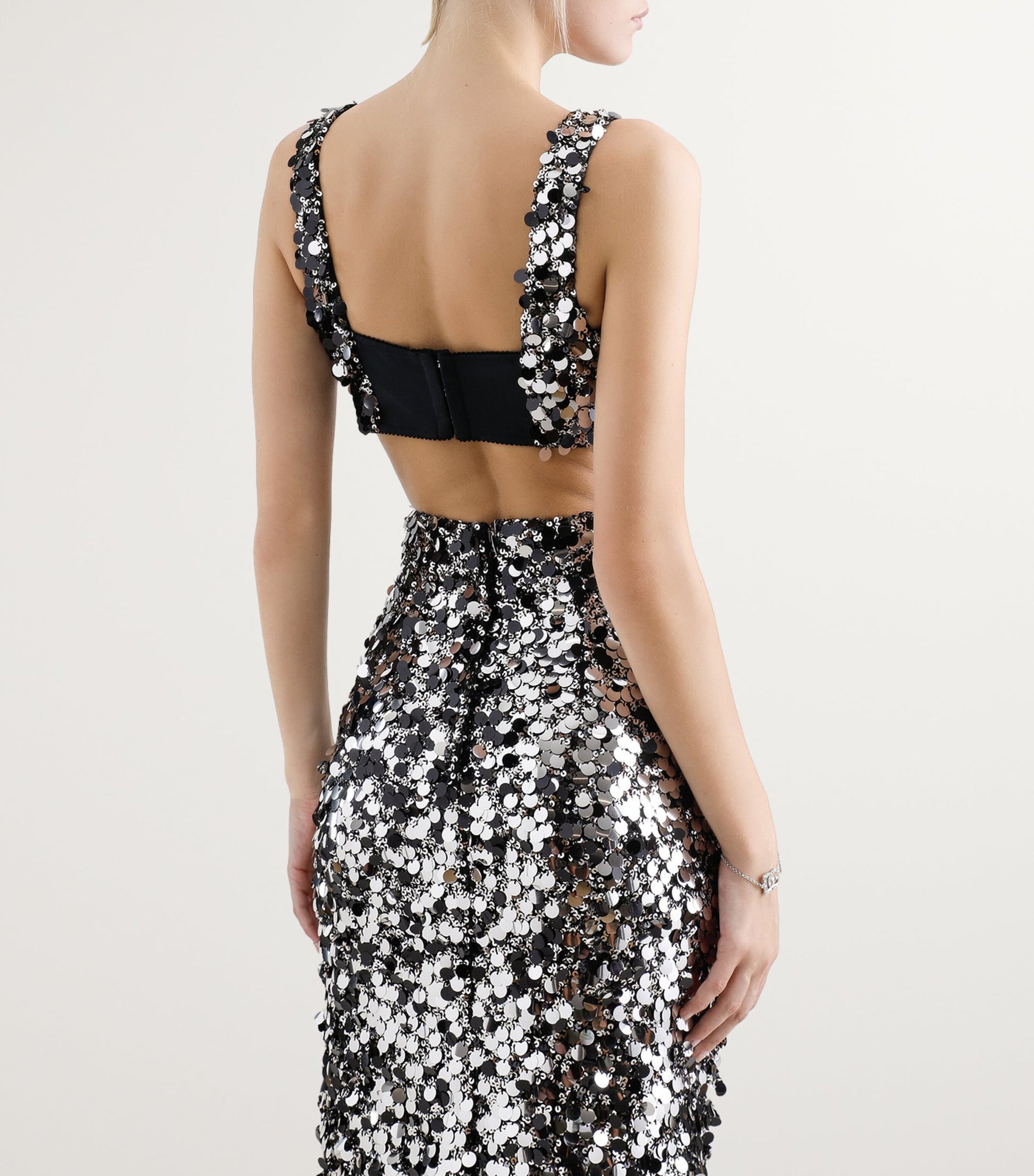 Multi Embellished Sequin Crop Top