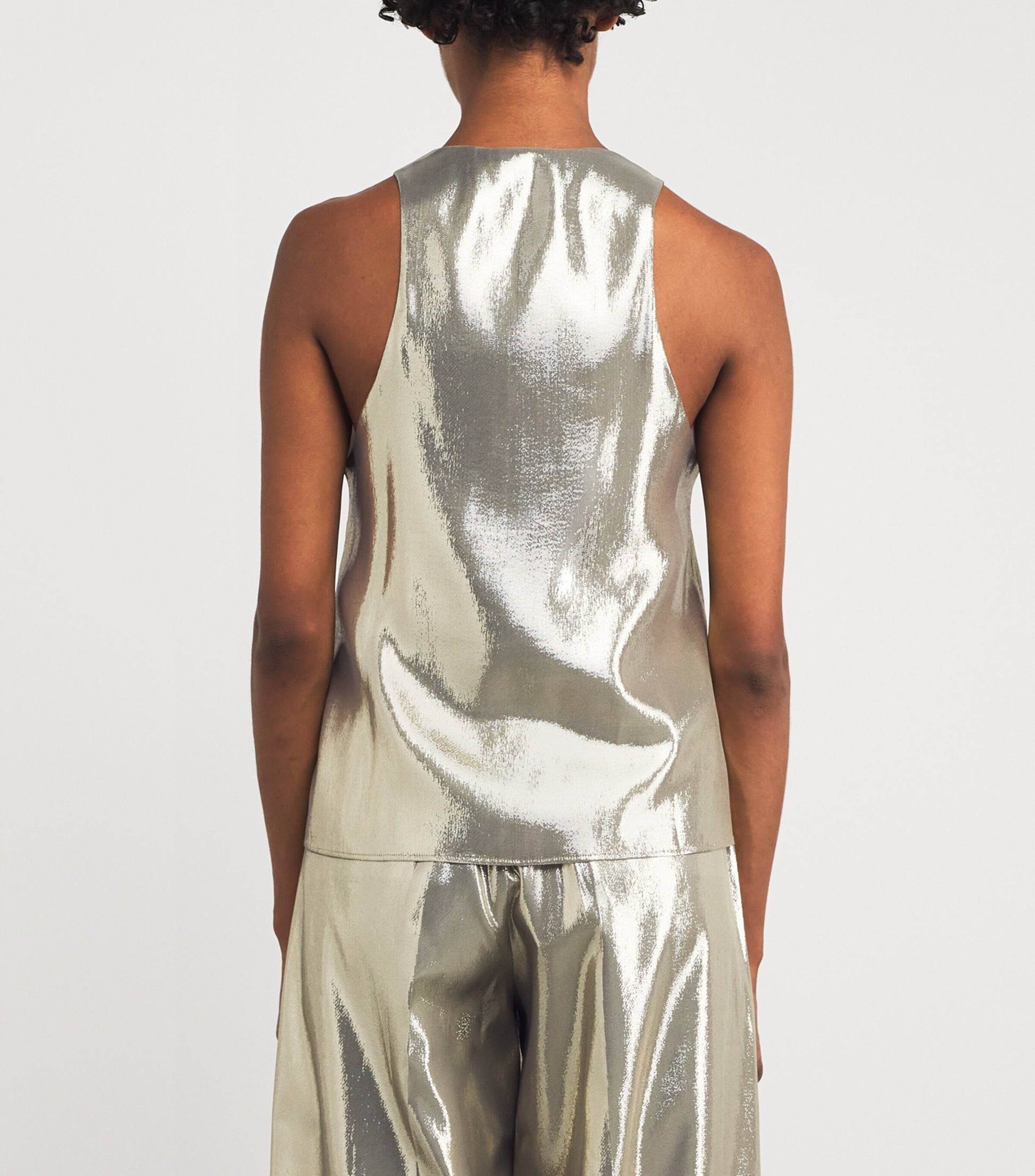 SASUPHI Gold Silk-Blend Tank Top