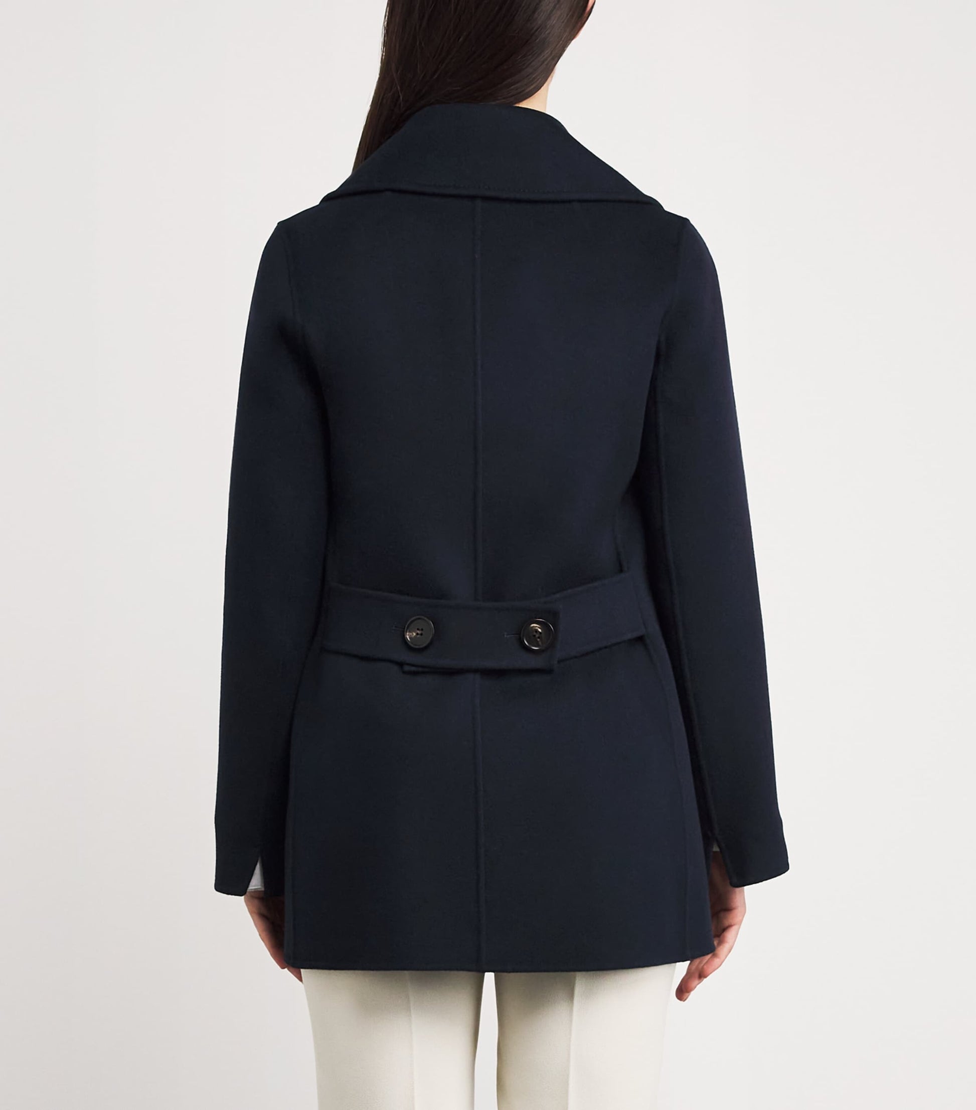 Max Mara Blue Wool Double-Breasted Coat