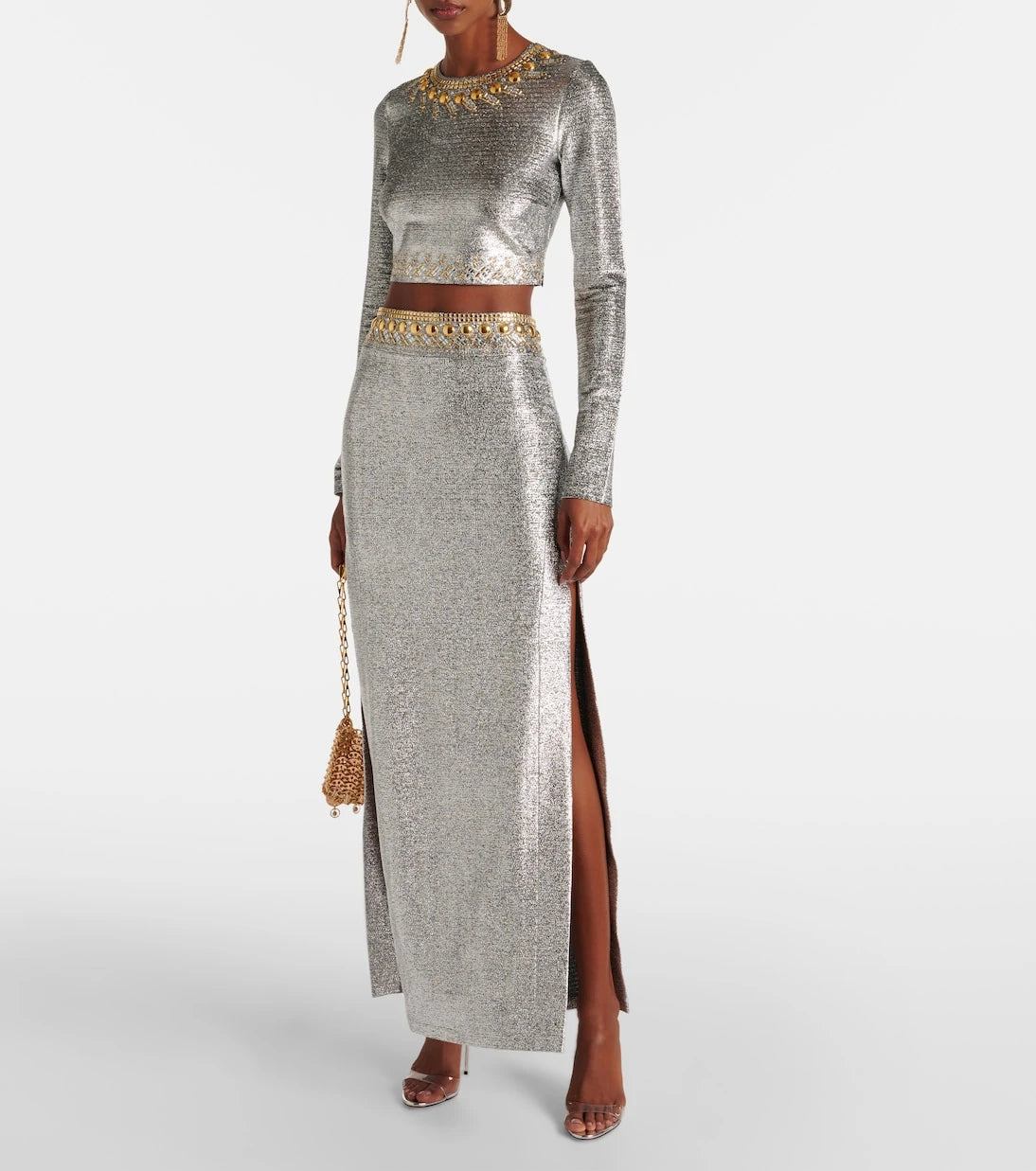 Rabanne - Embellished maxi skirt
