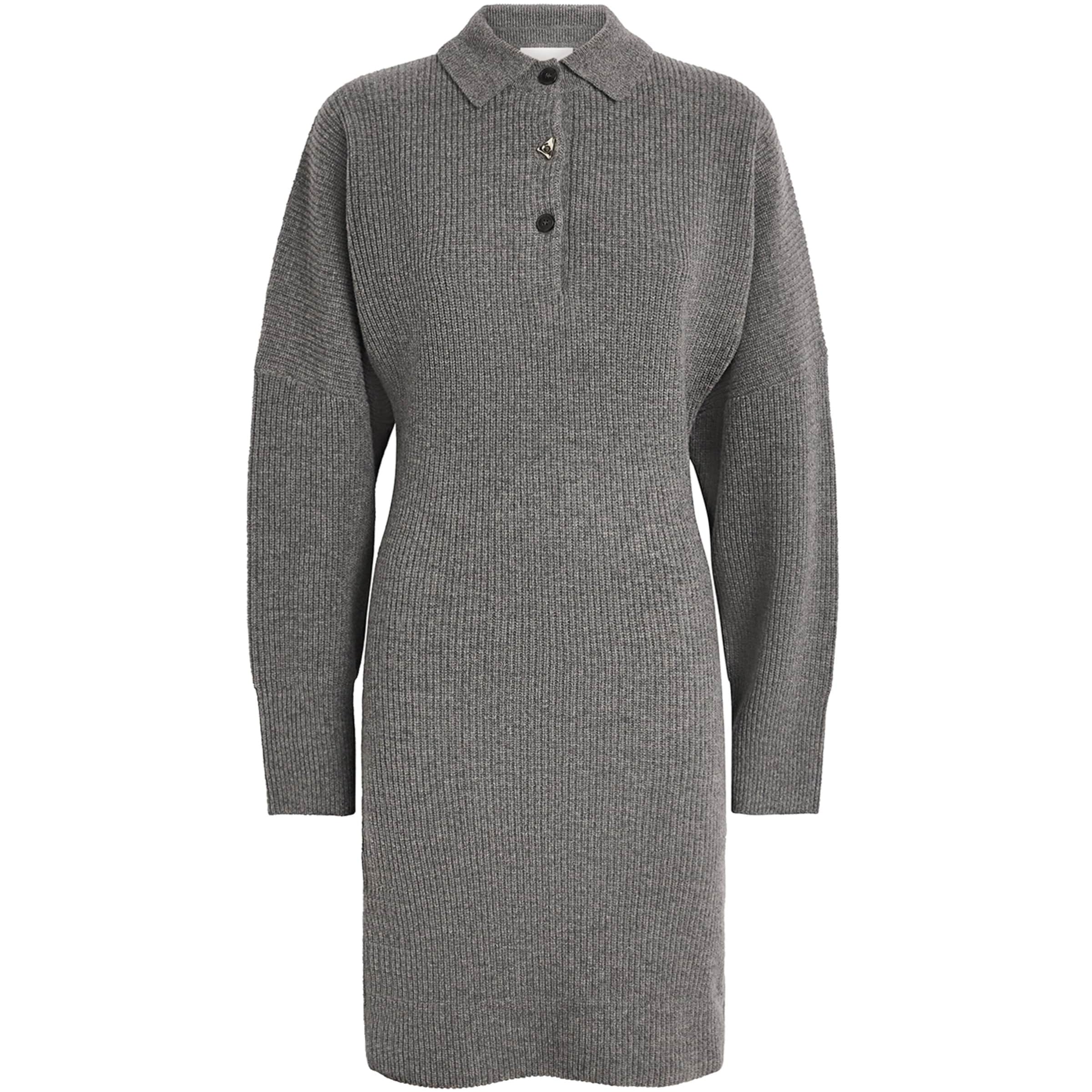Aeron Grey Wool Desert Polo Mini Dress
