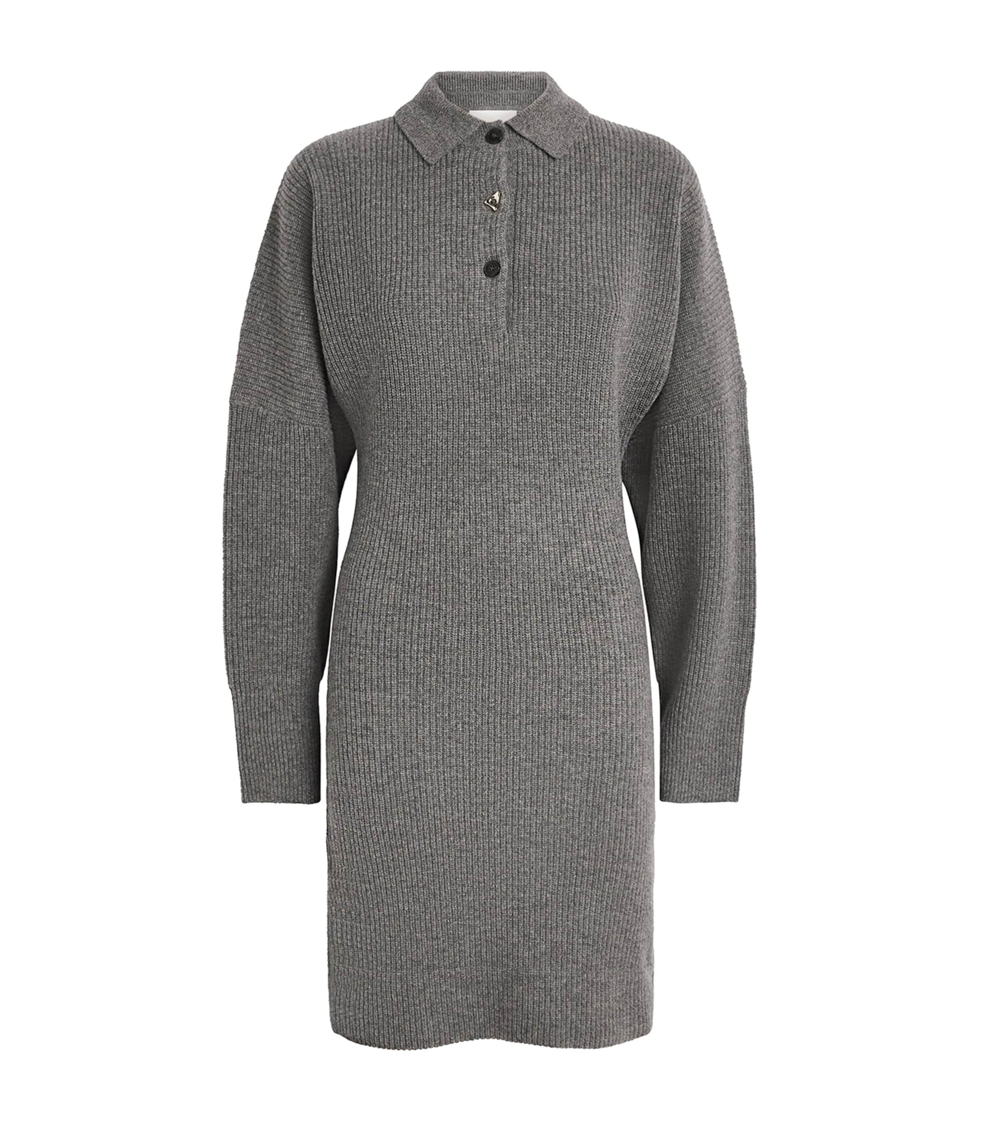 Aeron Grey Wool Desert Polo Mini Dress
