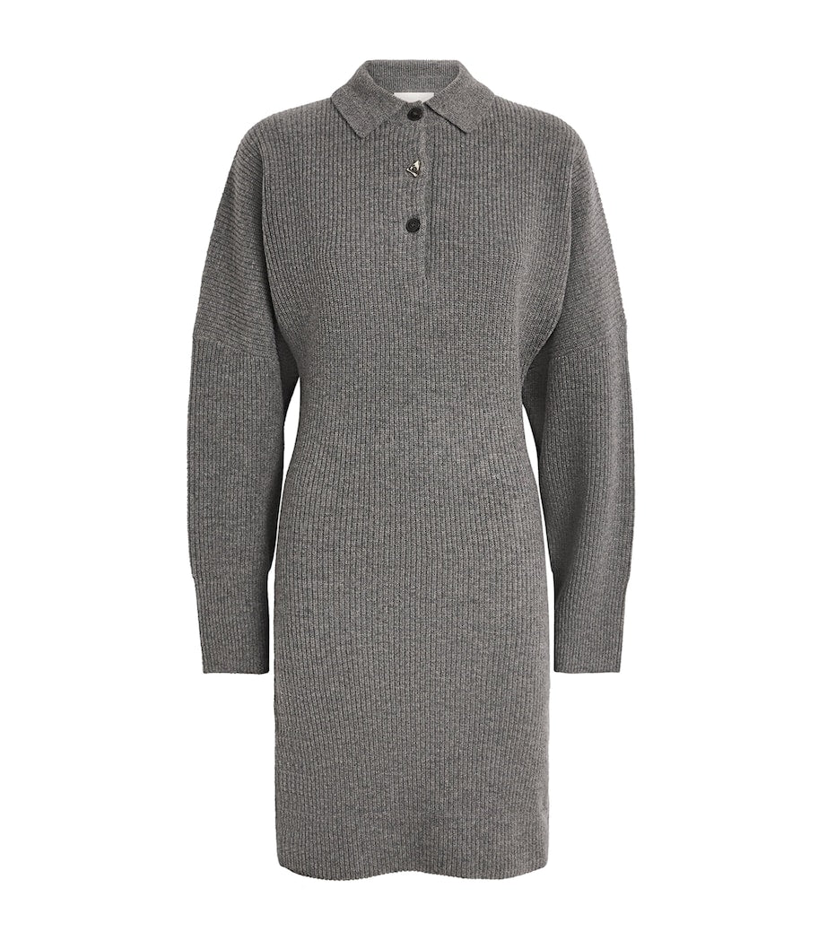 Grey Wool Desert Polo Mini Dress