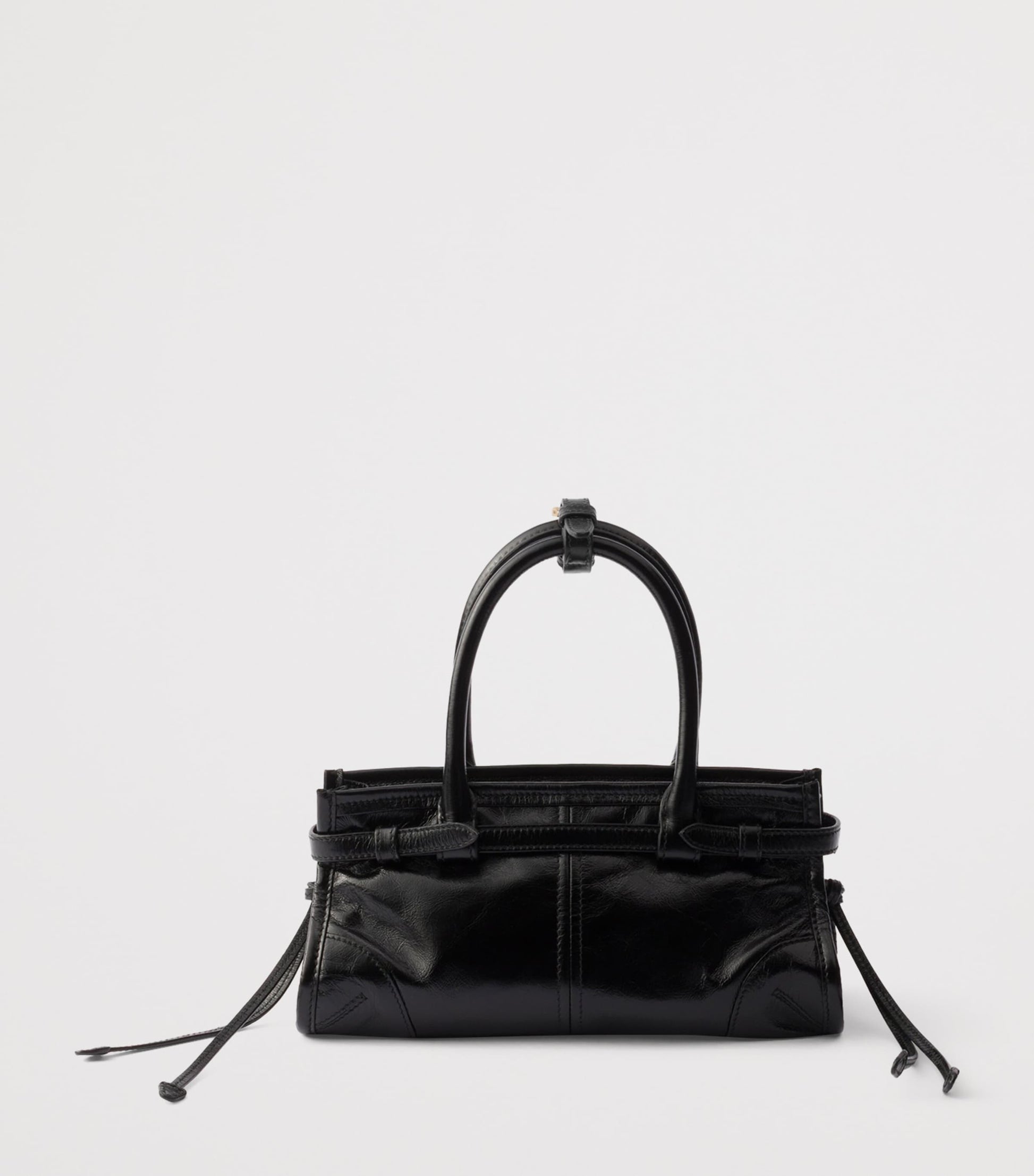 Prada Black Mini Leather Bonnie Top-Handle Bag