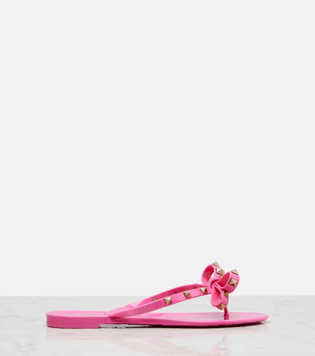 Valentino Garavani - Rockstud bow-detail thong sandals
