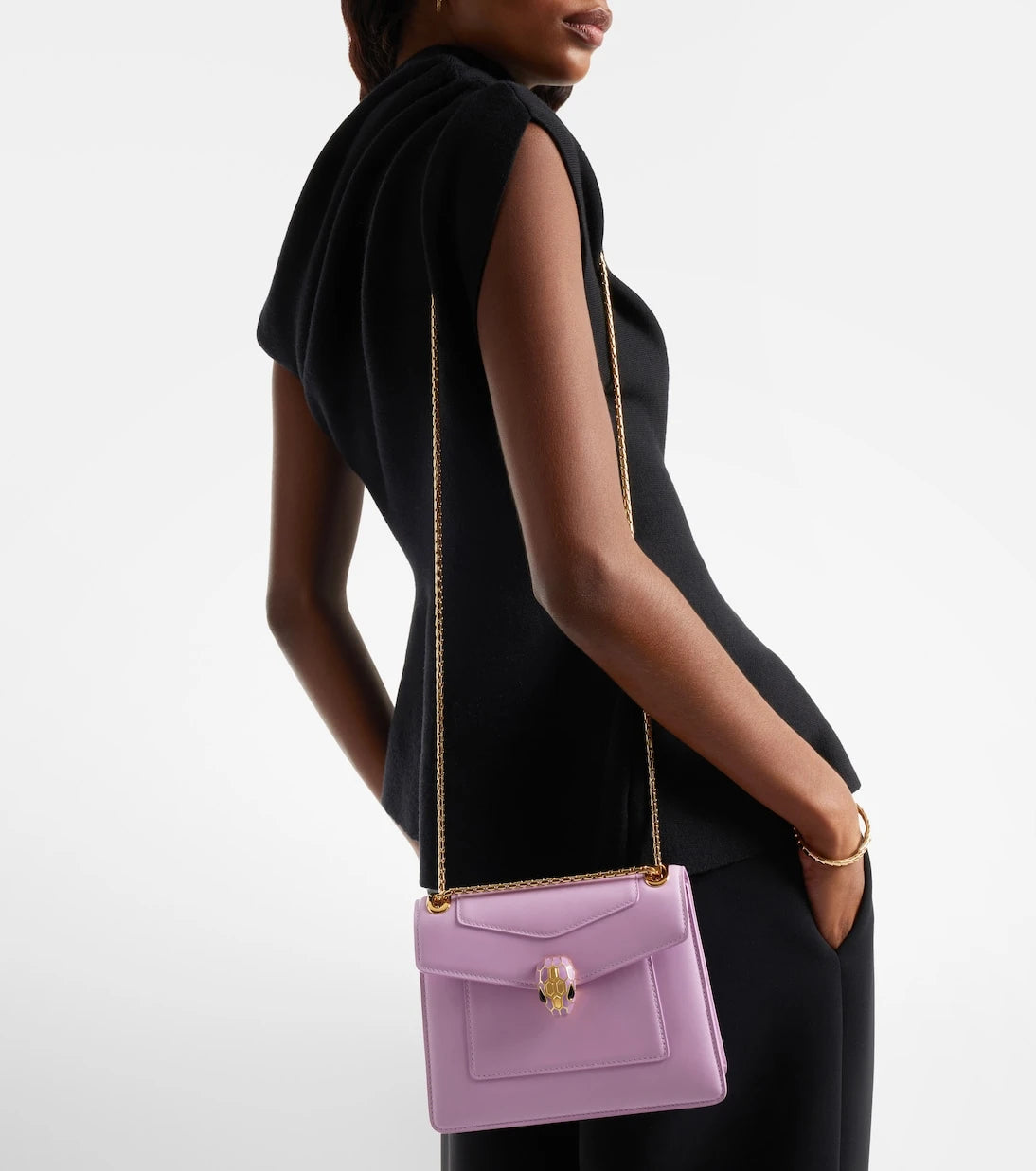 Bvlgari - حقيبة كروس بودي جلدية صغيرة Serpenti Forever