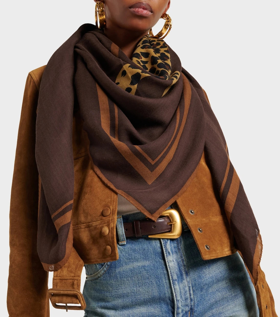 Saint Laurent - Cassandre printed wool twill scarf