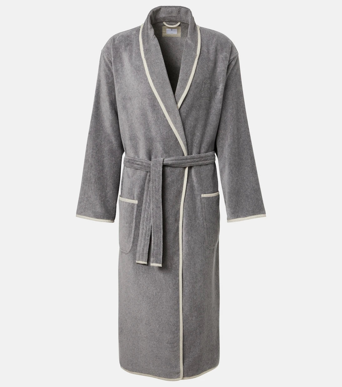 Brunello Cucinelli - Logo linen-trimmed cotton terry bathrobe