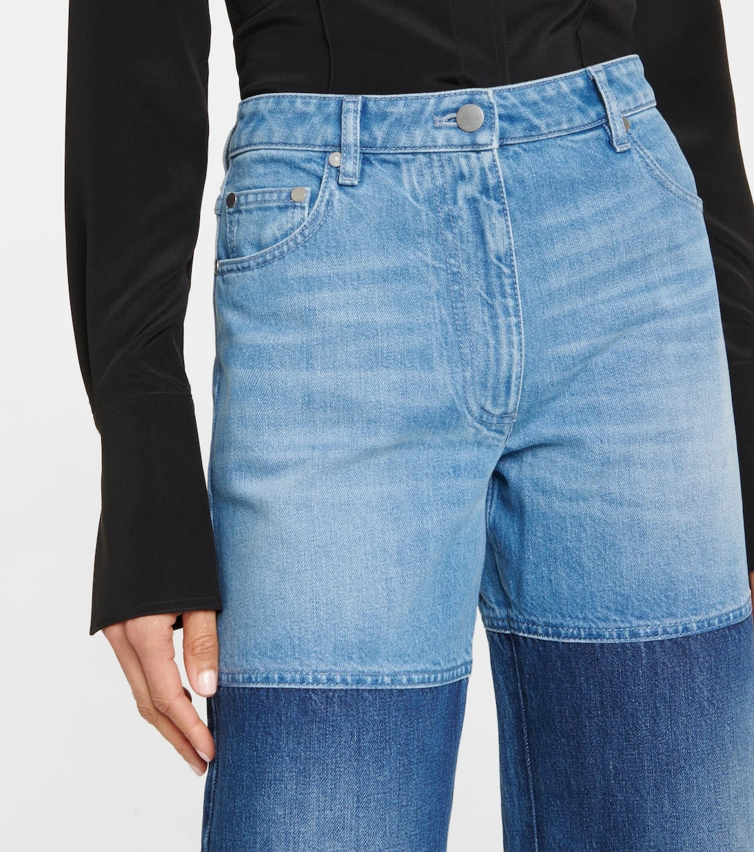 Peter Do - Bicolor high-rise wide-leg jeans