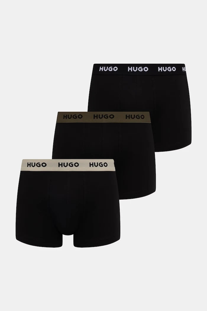 HUGO Erkek Pamuk Elastan Boxer TRUNK TRIPLET PACK 3'lü
