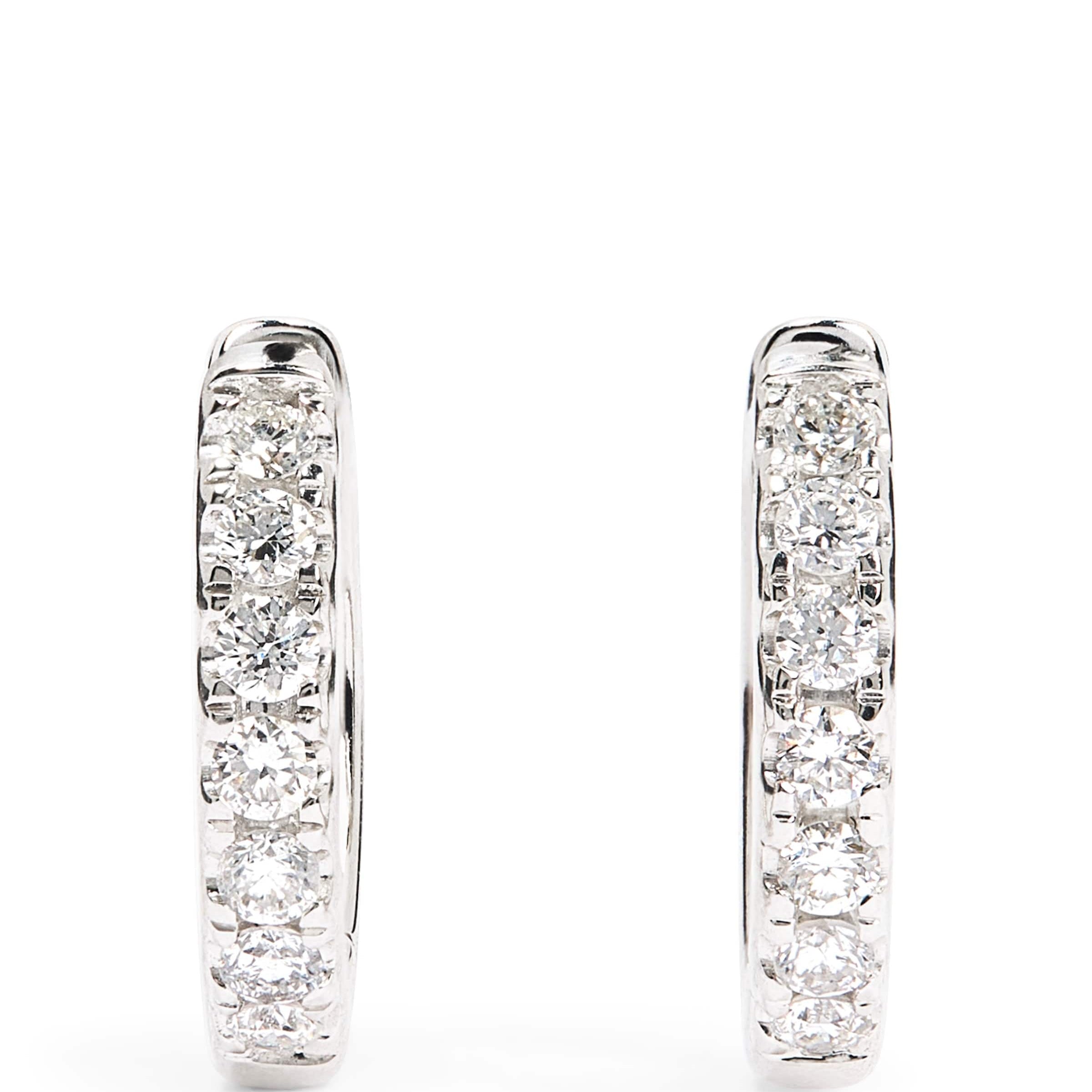 White Gold and Diamond Huggie Earrings (0.20ctw)