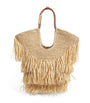 Zimmermann Beige Small Raffia Fringe Tote Bag