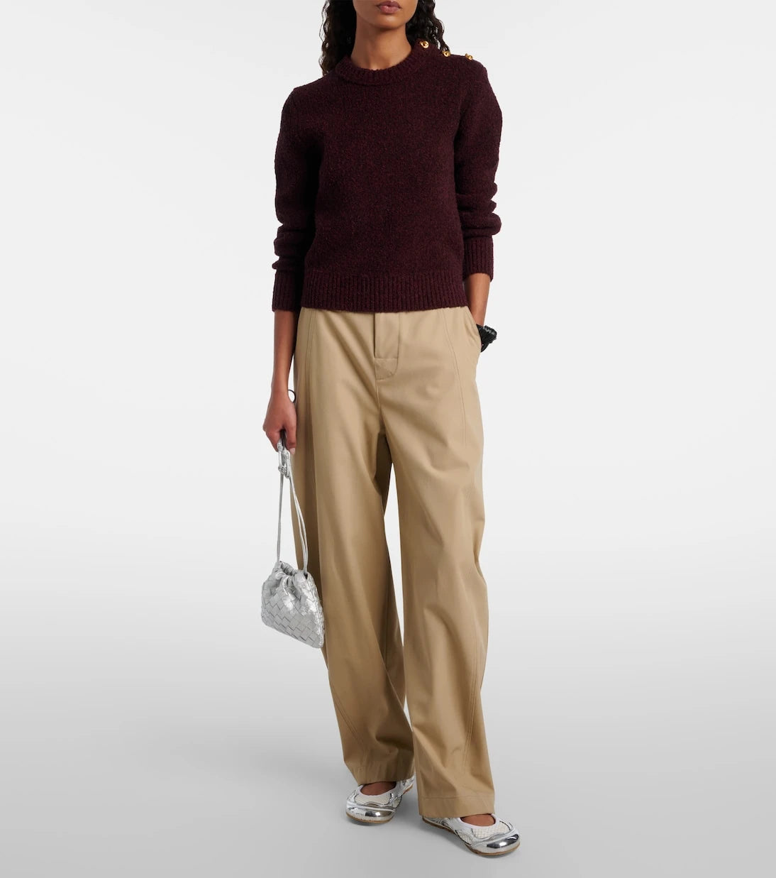 Bottega Veneta - Intrecciato Small metallic leather pouch